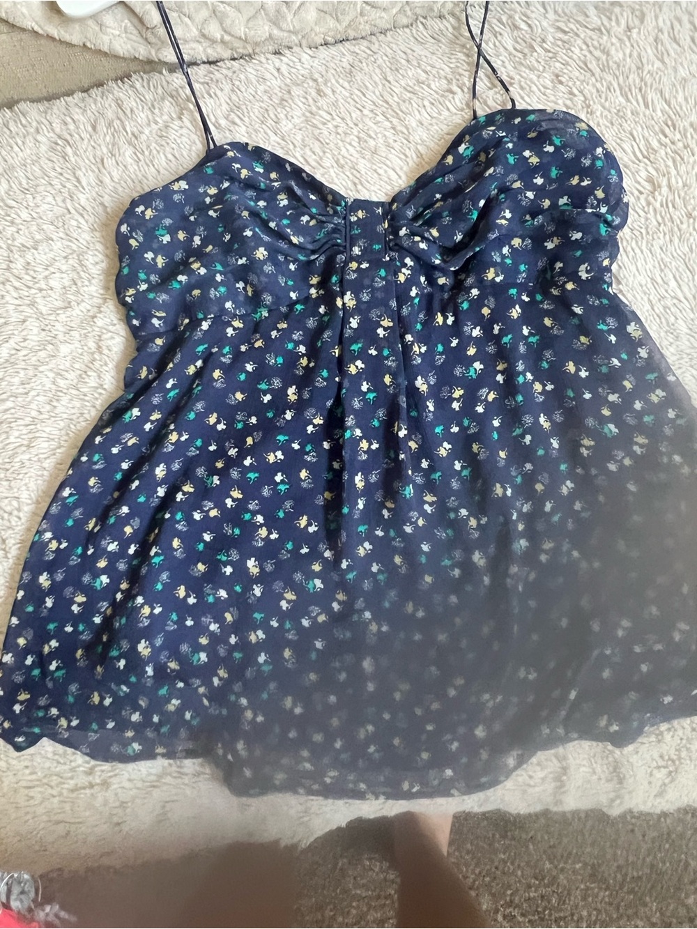 American Eagle Outfitters Navy Floral Spaghetti Strap Top